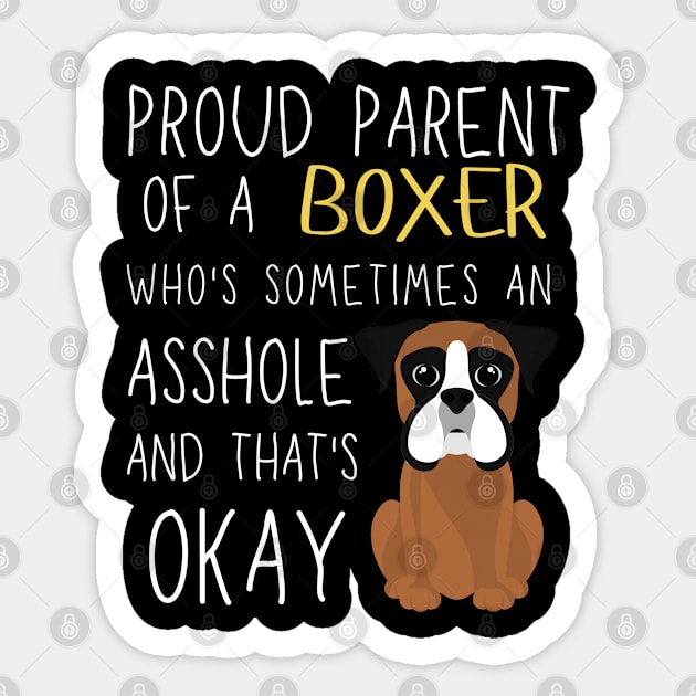 Proud Parents of Boxer Pet Lover Sticker by Azulan Creatives